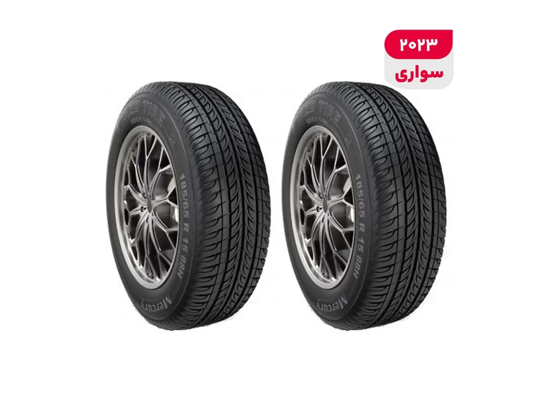 لاستیک خودرو رادیال یزد تایر مدل MERCURY با کاربری سواری و سایز رینگ 14 اینچ، فاق 60 درصد پهنا و پهنای 205 میلی‌متر، شاخص تحمل وزن 88 و شاخص سرعت H (حداکثر سرعت 210 کیلومتر بر ساعت)، ساخت ایران، دارای تایر تیوبلس، 2 حلقه