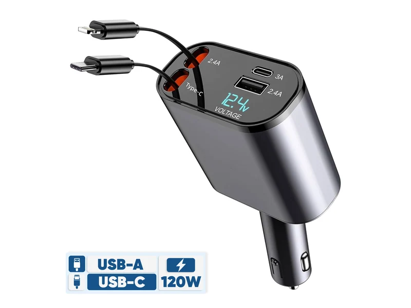 شارژر فندکی 120 وات مدل 4IN1