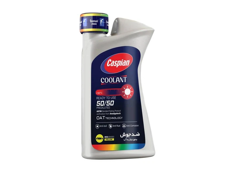 ضدیخ و ضدجوش آماده مصرف 50 به 50 کاسپین مدل COOLANT حجم 930 میلی لیتر
