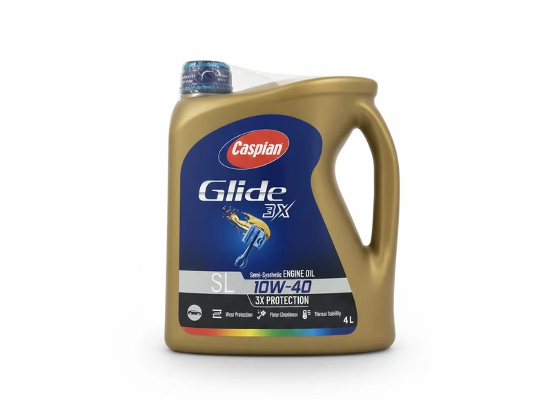 روغن موتور خودرو بنزینی کاسپین مدل SL 10W-40 Glide 3X حجم 4 لیتر