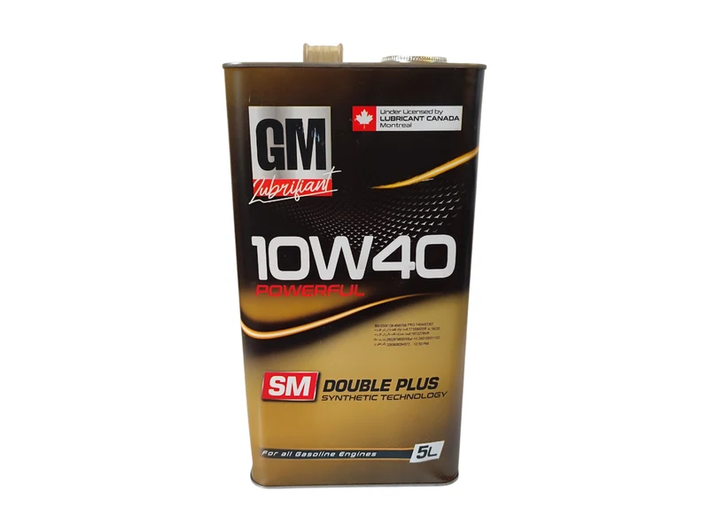 روغن موتور خودرو بنزینی جی ام لوبریفیانت مدل دابل پلاس SM 10W-40 حجم 5 لیتر