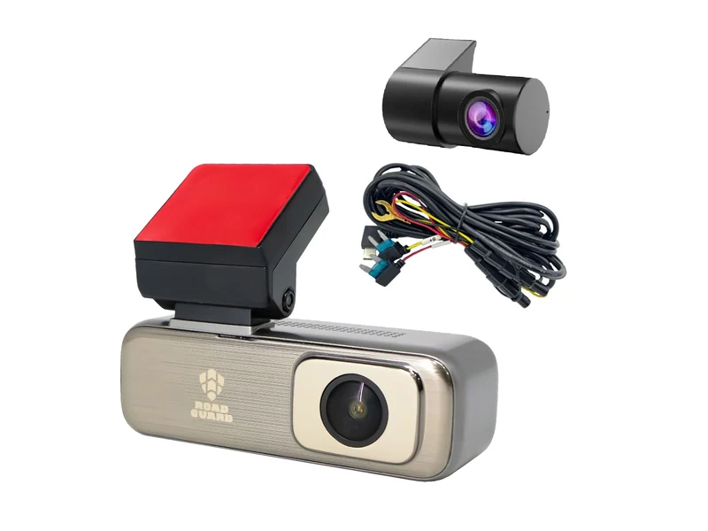 دوربین ثبت وقایع خودرو رودگارد مدل RG CAM7 4k به همراه دوربین عقب و کیت برق مستقیم