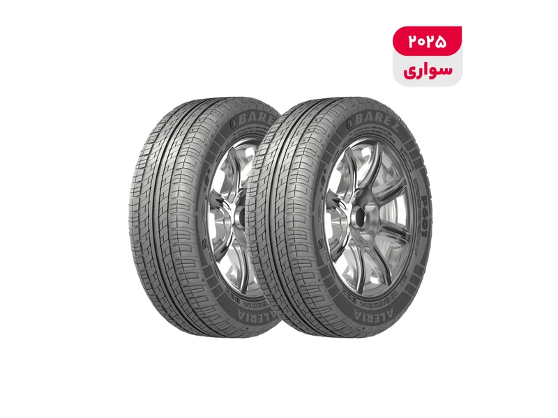 لاستیک خودرو رادیال بارز مدل P602 Aleria با کاربری سواری و سایز رینگ 14 اینچ، فاق 60 درصد پهنا و پهنای 185 میلی‌متر، شاخص تحمل وزن 82 و شاخص سرعت H (حداکثر سرعت 210 کیلومتر بر ساعت)، ساخت ایران، دارای تایر تیوبلس، 2 حلقه