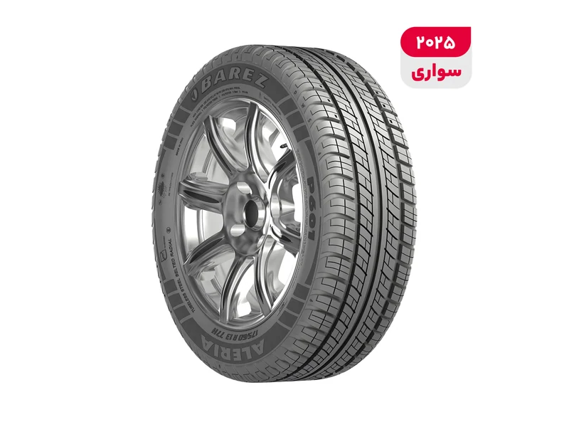 لاستیک خودرو رادیال بارز مدل Aleria P601 با کاربری سواری و سایز رینگ 13 اینچ، فاق 60 درصد پهنا و پهنای 175 میلیمتر، شاخص تحمل وزن 77 و شاخص سرعت H (حداکثر سرعت 210 کیلومتر بر ساعت)، ساخت ایران، دارای تایر تیوبلس و تکنولوژی رادیال